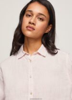 cămașă cu formă normală cu imprimeu în dungi femei Pepe Jeans roz moale 6Z0R46332 - imagine 3