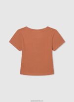 cămașă cu nervuri cu logo brodat fată Pepe Jeans piersică 6Z0R461461 - imagine 2