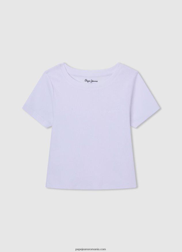 cămașă cu nervuri cu logo brodat fată Pepe Jeans piersică 6Z0R461461 - imagine 4