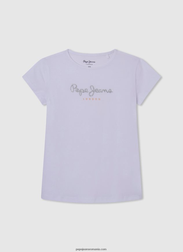 cămașă cu nervuri cu logo brodat fată Pepe Jeans piersică 6Z0R461461 - imagine 5