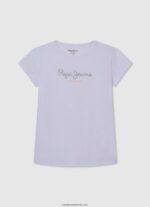 cămașă cu nervuri cu logo brodat fată Pepe Jeans roz moale 6Z0R461460 - imagine 4