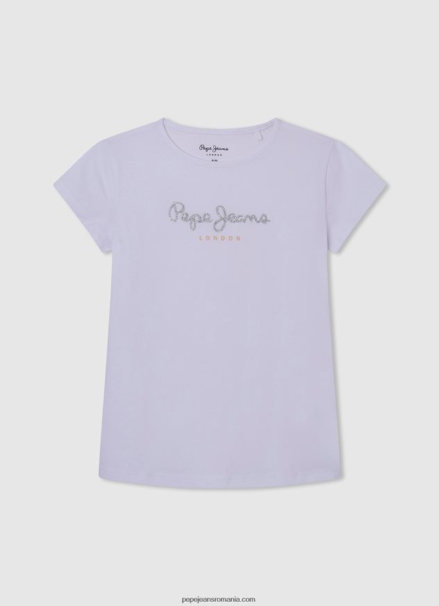 cămașă cu nervuri cu logo brodat fată Pepe Jeans roz moale 6Z0R461460 - imagine 4