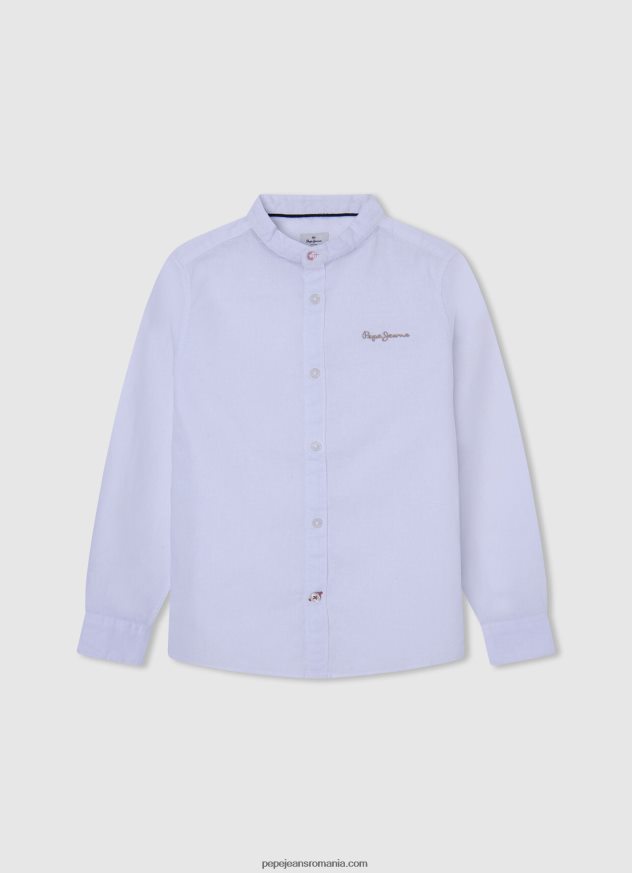 cămașă din arțar cu guler mao băiat Pepe Jeans aproape alb 6Z0R461671 - imagine 1