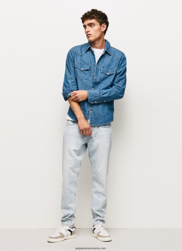 cămașă din denim carson regular fit bărbați Pepe Jeans denim 6Z0R461020 - imagine 2