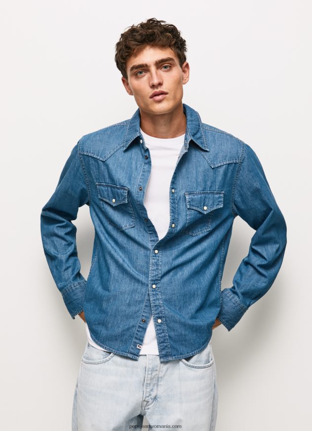 cămașă din denim carson regular fit bărbați Pepe Jeans denim 6Z0R461020 - imagine 3
