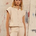 cămașă din denim cu mâneci scurte femei Pepe Jeans denim 6Z0R46339