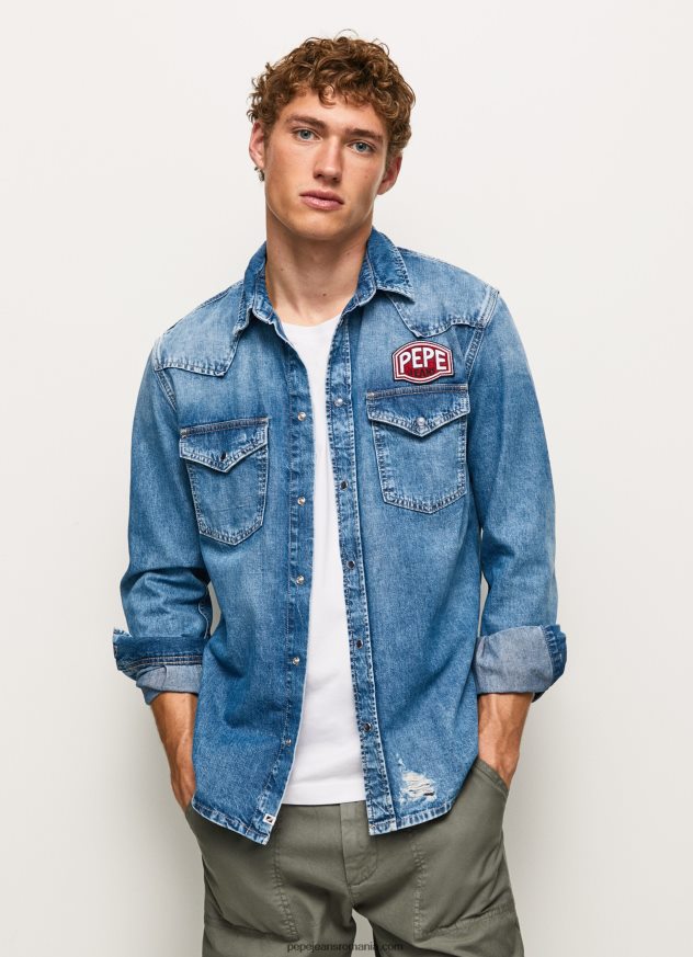 cămașă din denim noah cu ajustare regulată bărbați Pepe Jeans denim 6Z0R461049 - imagine 2