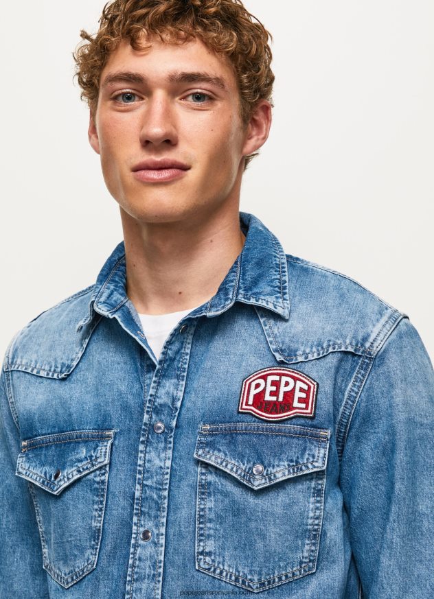 cămașă din denim noah cu ajustare regulată bărbați Pepe Jeans denim 6Z0R461049 - imagine 3