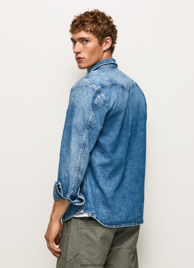 cămașă din denim noah cu ajustare regulată bărbați Pepe Jeans denim 6Z0R461049 - imagine 4