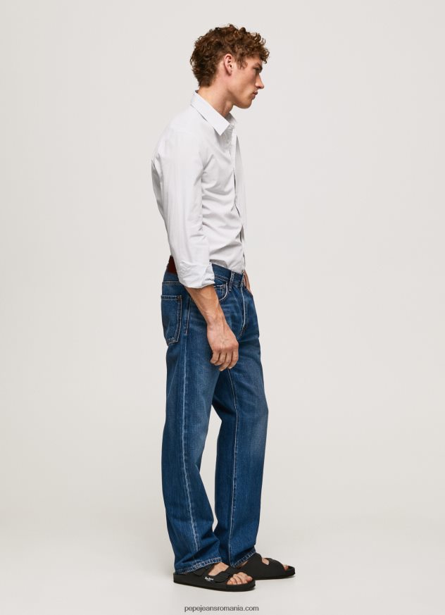 cămașă din popelin slim fit lawrence bărbați Pepe Jeans albastru înălbitor 6Z0R461050 - imagine 2