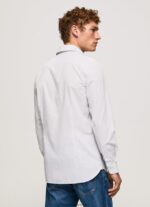 cămașă din popelin slim fit lawrence bărbați Pepe Jeans albastru înălbitor 6Z0R461050 - imagine 4