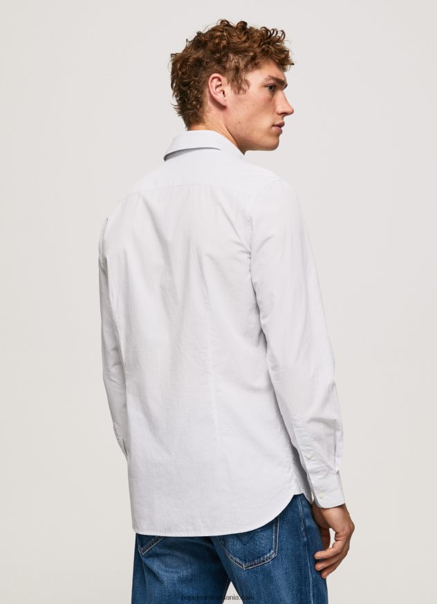 cămașă din popelin slim fit lawrence bărbați Pepe Jeans albastru înălbitor 6Z0R461050 - imagine 4
