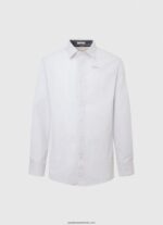 cămașă din popelin slim fit lawrence bărbați Pepe Jeans albastru înălbitor 6Z0R461050 - imagine 5