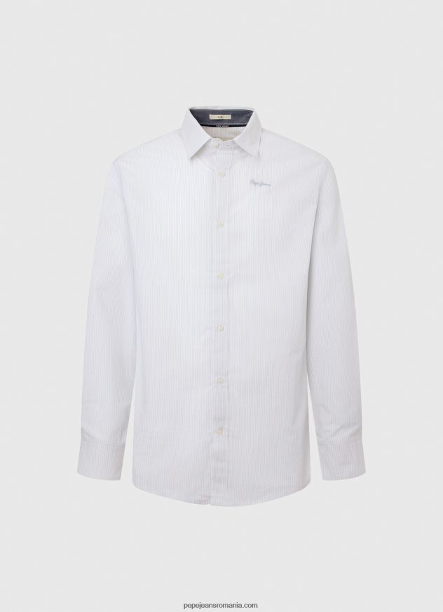 cămașă din popelin slim fit lawrence bărbați Pepe Jeans albastru înălbitor 6Z0R461050 - imagine 5