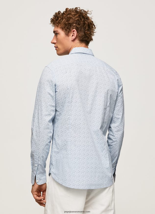 cămașă din poplin cu flori lovejoy bărbați Pepe Jeans albastru înălbitor 6Z0R461045 - imagine 4