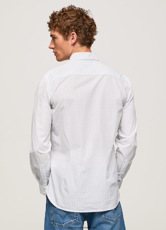 cămașă din poplin larry slim fit bărbați Pepe Jeans albastru înălbitor 6Z0R461028 - imagine 4