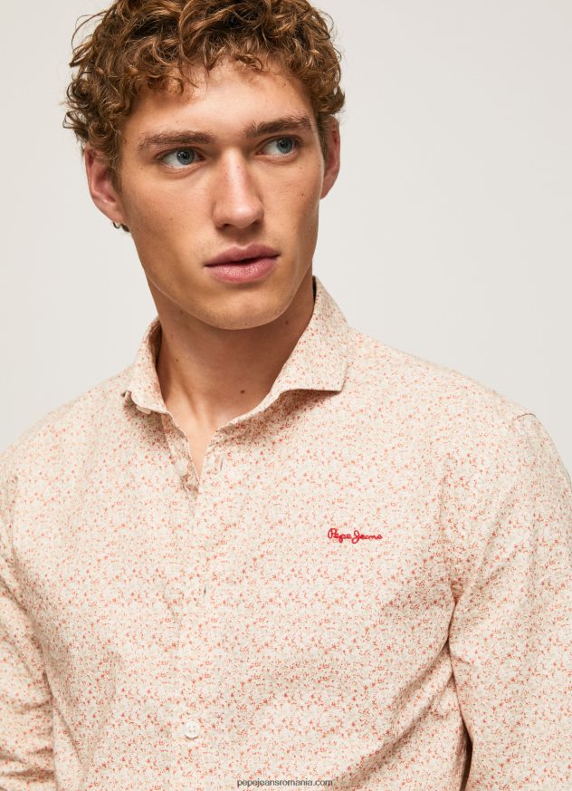 cămașă din poplin lucus slim fit bărbați Pepe Jeans aproape alb 6Z0R461053 - imagine 3