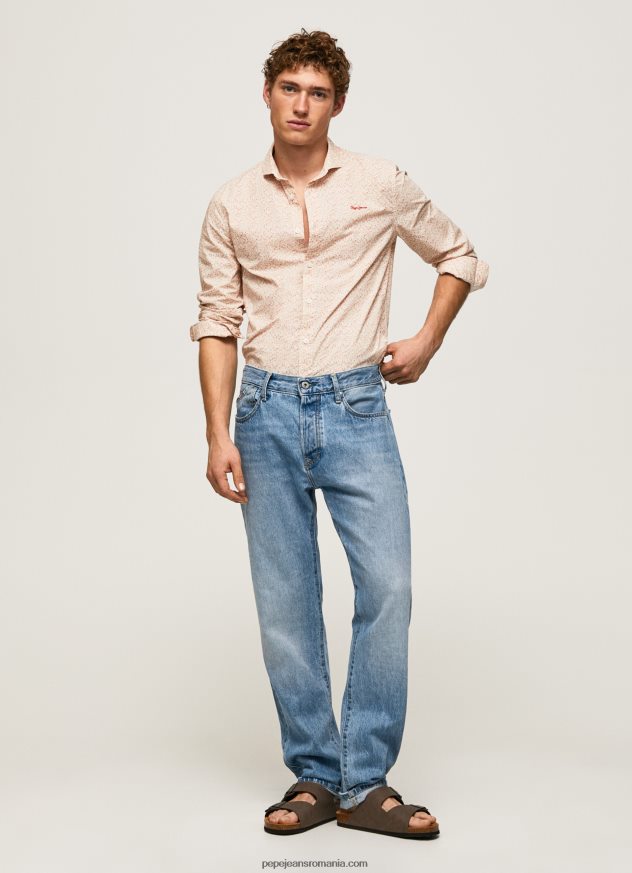 cămașă din poplin lucus slim fit bărbați Pepe Jeans aproape alb 6Z0R461053 - imagine 1