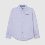 cămașă din poplin maldon cu fit regulat băiat Pepe Jeans alb 6Z0R461662