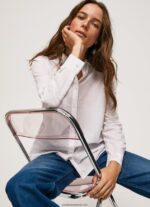 cămașă din voile de bumbac în dungi femei Pepe Jeans roz moale 6Z0R46323