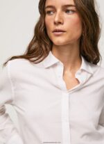 cămașă din voile de bumbac în dungi femei Pepe Jeans roz moale 6Z0R46323 - imagine 4