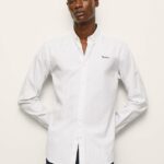 cămașă dobby în dungi lisselton bărbați Pepe Jeans alb 6Z0R461064