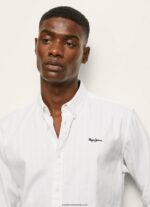 cămașă dobby în dungi lisselton bărbați Pepe Jeans alb 6Z0R461064 - imagine 3