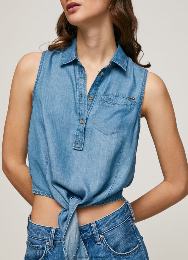 cămașă fără mâneci cu potrivire obișnuită femei Pepe Jeans denim 6Z0R46368 - imagine 3