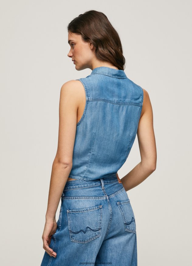 cămașă fără mâneci cu potrivire obișnuită femei Pepe Jeans denim 6Z0R46368 - imagine 4