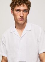 cămașă lastingham cu mâneci scurte bărbați Pepe Jeans alb 6Z0R461060 - imagine 3