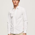 cămașă limerick slim fit bărbați Pepe Jeans alb 6Z0R461024