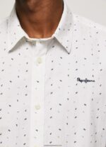 cămașă Lindenberg cu mânecă scurtă bărbați Pepe Jeans alb 6Z0R461063 - imagine 4