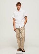 cămașă lothersdale cu mâneci scurte bărbați Pepe Jeans alb 6Z0R461069 - imagine 2