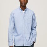 cămașă oxford fabio regular fit bărbați Pepe Jeans albastru înălbitor 6Z0R461027