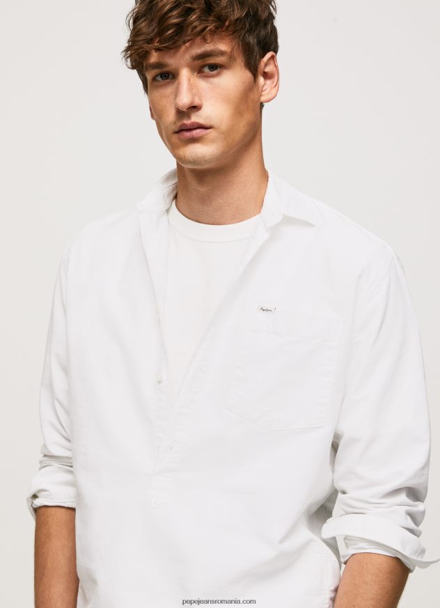 cămașă oxford lawson cu formă regulată bărbați Pepe Jeans alb 6Z0R461044 - imagine 3