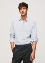 cămașă oxford lawson cu formă regulată bărbați Pepe Jeans albastru înălbitor 6Z0R461052 - imagine 2