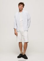 cămașă oxford subțire lucius cu dungi bărbați Pepe Jeans albastru înălbitor 6Z0R461026 - imagine 2