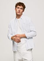 cămașă oxford subțire lucius cu dungi bărbați Pepe Jeans albastru înălbitor 6Z0R461026 - imagine 4