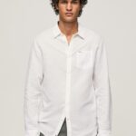 cămașă Parker cu mâneci lungi bărbați Pepe Jeans alb 6Z0R461073