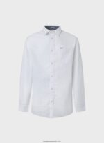 cămașă Parker cu mâneci lungi bărbați Pepe Jeans alb 6Z0R461073 - imagine 5