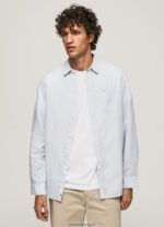 cămașă Parker cu mâneci lungi bărbați Pepe Jeans albastru înălbitor 6Z0R461071