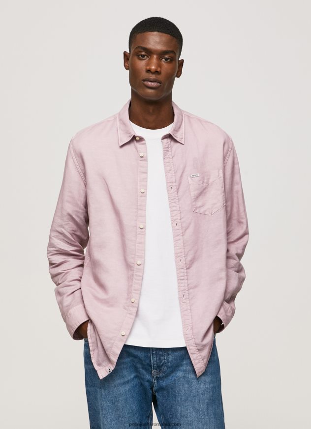 cămașă Parker cu mâneci lungi bărbați Pepe Jeans înălbitor roz 6Z0R461051 - imagine 1