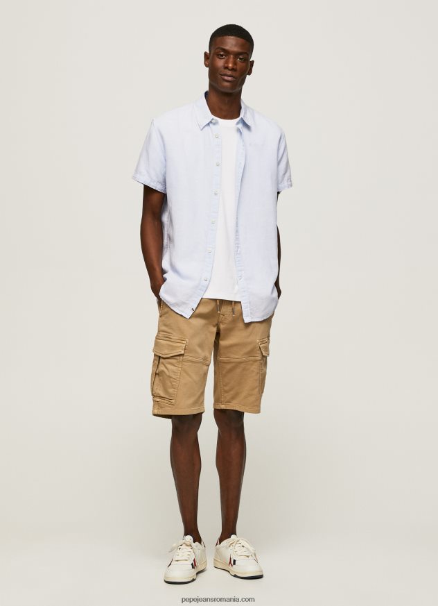 cămașă Parker cu mâneci scurte bărbați Pepe Jeans albastru înălbitor 6Z0R461054 - imagine 2