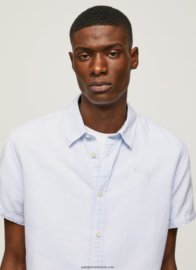 cămașă Parker cu mâneci scurte bărbați Pepe Jeans albastru înălbitor 6Z0R461054 - imagine 3