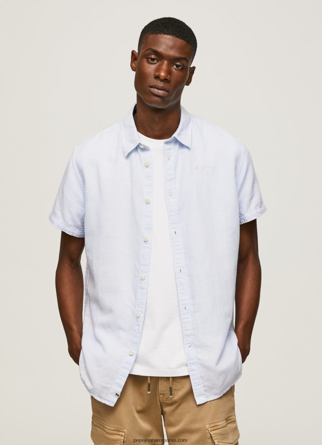 cămașă Parker cu mâneci scurte bărbați Pepe Jeans albastru înălbitor 6Z0R461054 - imagine 1