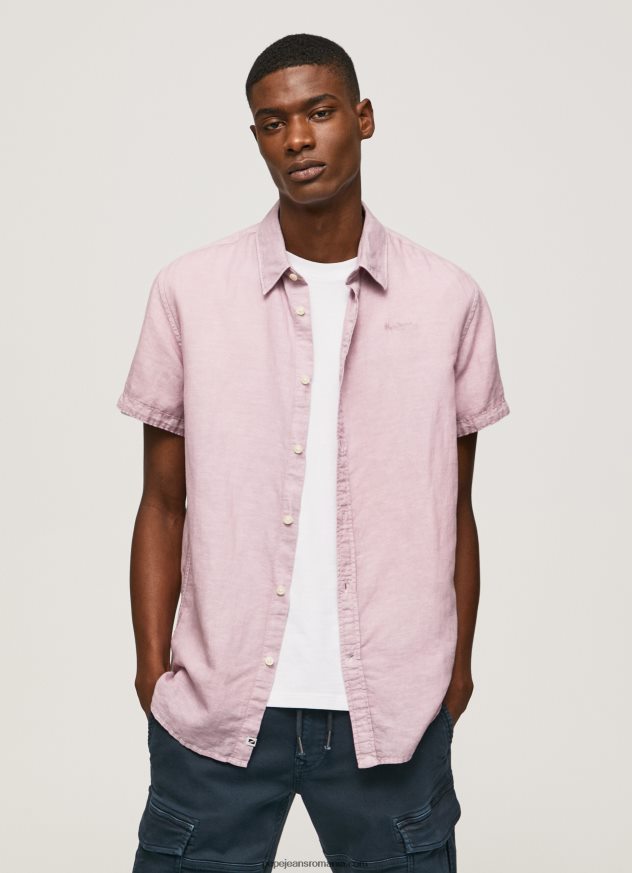 cămașă Parker cu mâneci scurte bărbați Pepe Jeans înălbitor roz 6Z0R461058 - imagine 2