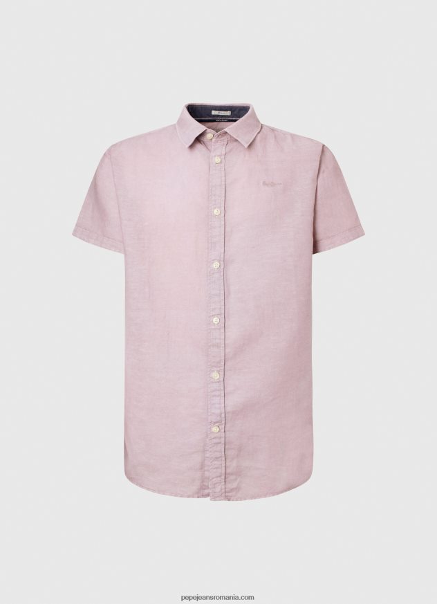 cămașă Parker cu mâneci scurte bărbați Pepe Jeans înălbitor roz 6Z0R461058 - imagine 5