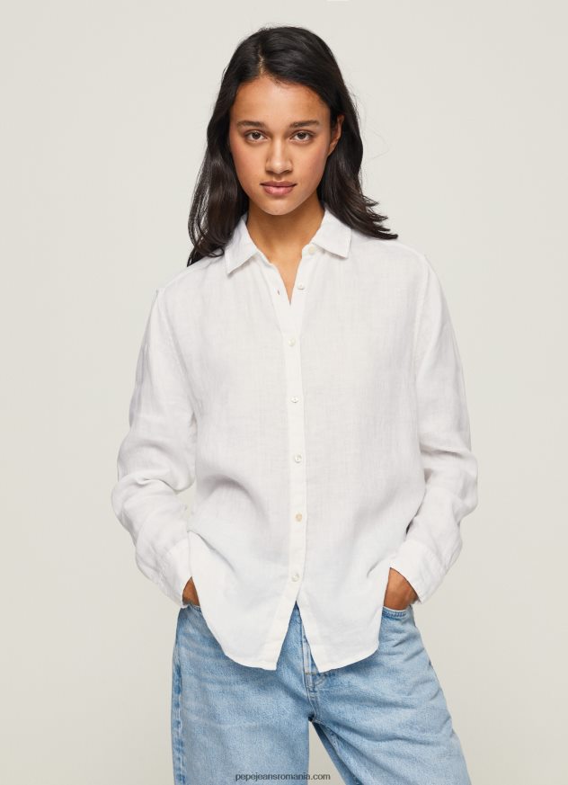 cămașă simplă cu ajustare normală femei Pepe Jeans alb 6Z0R46333 - imagine 2