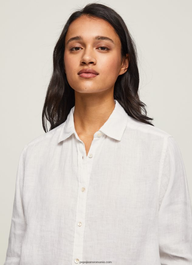 cămașă simplă cu ajustare normală femei Pepe Jeans alb 6Z0R46333 - imagine 3