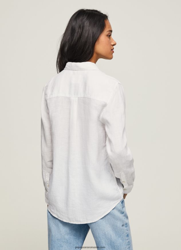 cămașă simplă cu ajustare normală femei Pepe Jeans alb 6Z0R46333 - imagine 4